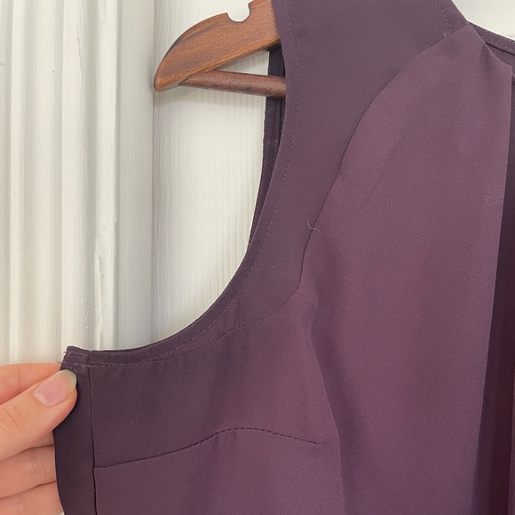 Plum short sleeve blouse double lined - Picture 2 of 5